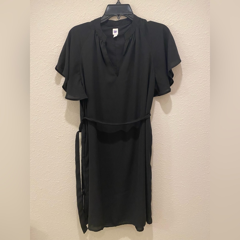 GAP black dress with pockets and tie size XXS